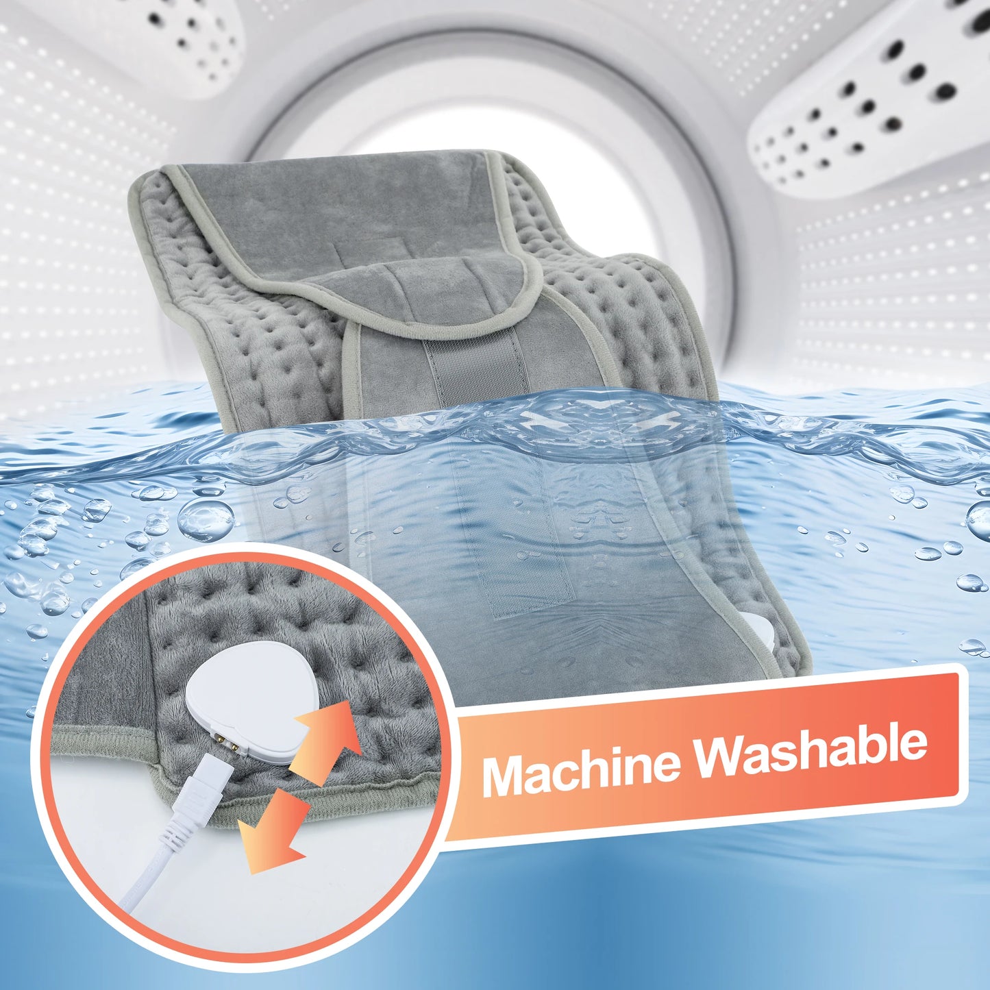 Back Heating Support Belt Electric Waist Brace with Adjustable Temperature Warm Back Belt Abdomen Warmer Lumbar Support Pad