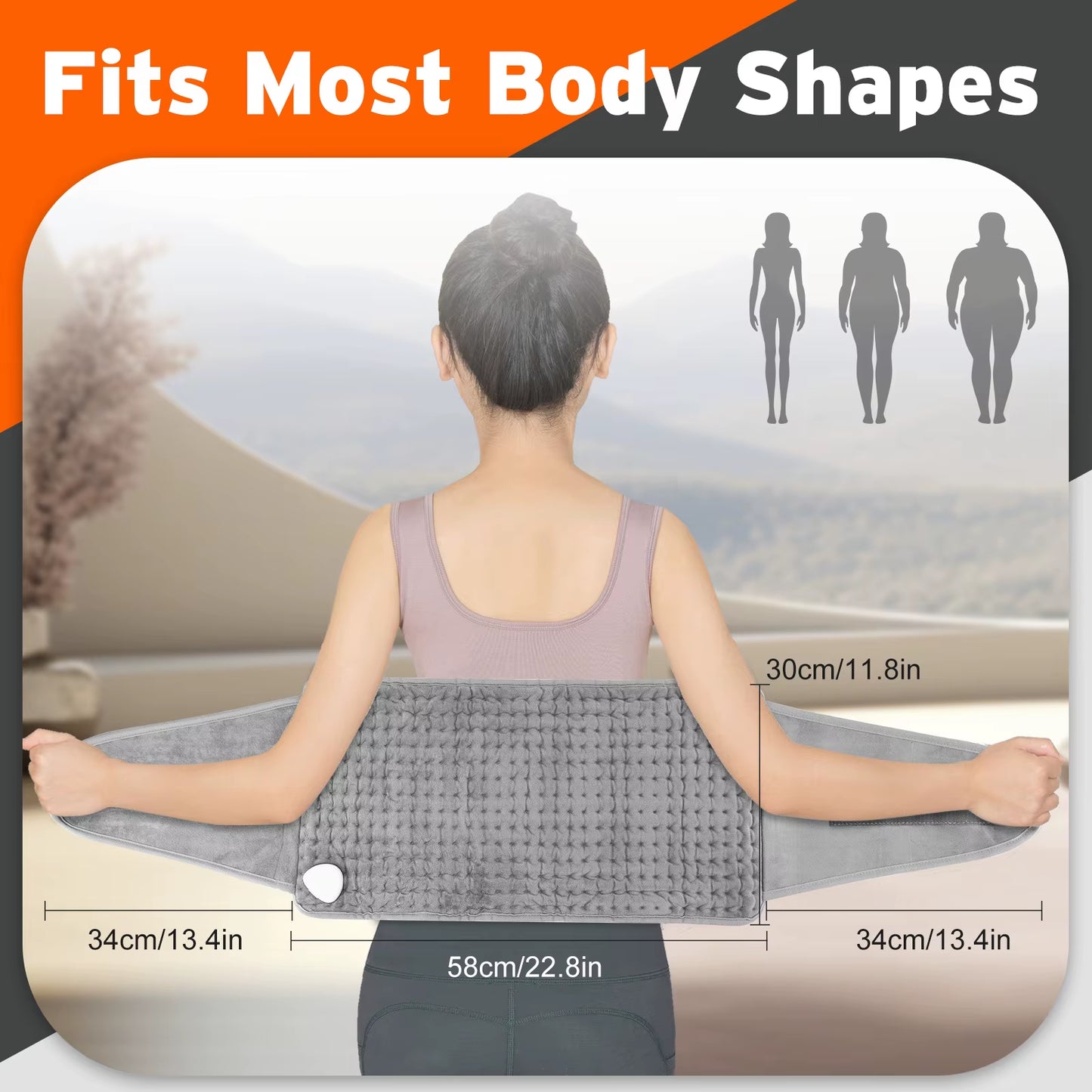 Back Heating Support Belt Electric Waist Brace 9-Level Adjustable Temperature Warm Back Belt Abdomen Warmer Lumbar Support Pad